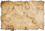 Fototapeta Koty - medieval nautical or pirates map isolated