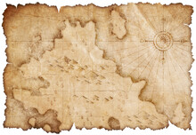 Medieval Nautical Or Pirates Map Isolated
