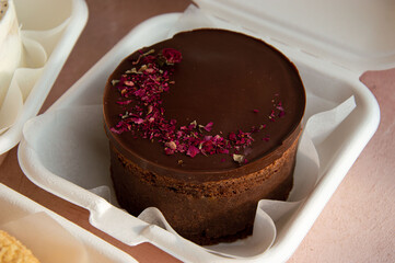 Beautiful portioned bento cakes in boxes.