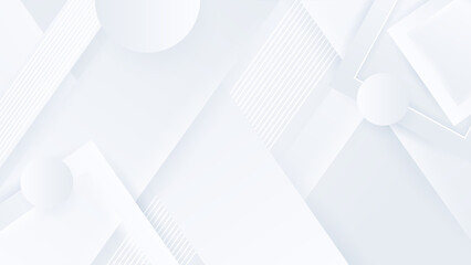 Wall Mural - Grey white abstract background geometry shine and layer element vector for presentation design. Suit for business, corporate, institution, party, festive, seminar, and talks.