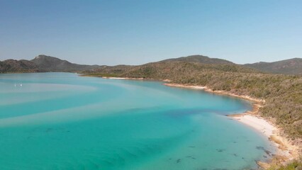 Canvas Print - Panoramic aerial view of amazing Whitehaven Beach, Queensland, Australia