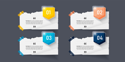 Poster - Text box design with note papers mockups.	
