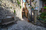 Fototapeta Uliczki - Shot of a narrow street in Salerno province, Italy, Europe