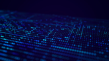 Wall Mural - abstract digital background science technology networks big data link 3d rendering.