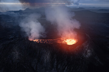 Wall Mural - Scenic view of lava in the Fagradalsfjall volcano in Iceland