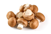 Royal Brown Champignons, Isolated On White Background.