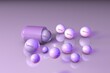 © Maryna Olyak - Opened capsule with serine drops. Healthy life concept. Medical background. Scientific background. 3d illustration