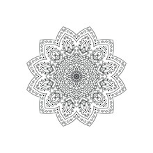 Close-up Of A Vector Of A Beautiful Floral Mandala Isolated On A White Background