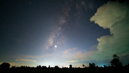 Wall Mural - milky way dark sky and starry loop. milky way night sky and star.