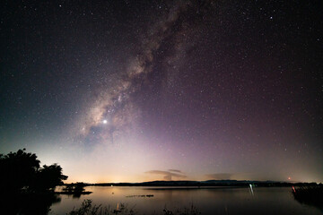 Wall Mural - milky way dark sky and starry loop. milky way night sky and star.
