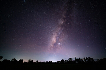 Wall Mural - milky way dark sky and starry loop. milky way night sky and star.