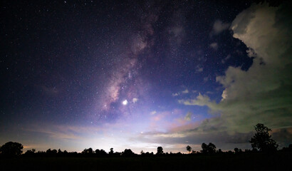 Wall Mural - milky way dark sky and starry loop. milky way night sky and star.