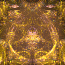 Abstract Fractal Backdrop With A Yellow Kaleidoscope Pattern