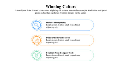 Wall Mural - infographic presentation template of winning culture used to build a winning organizational culture.
