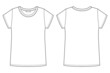 © smth.design - Technical sketch female t shirt. T-shirt outline design blank template. Short sleeve tee.