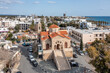 Cyprus - Orthodox church and Paphos city from drone view