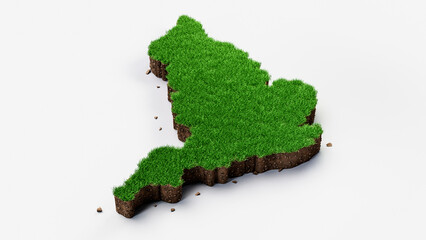 Poster - 3d rendering of England map with grass field