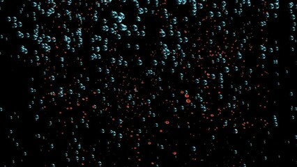 Wall Mural - abstract water bubbles and fireball particles fly in space at high speed. beautiful background. 3d. 