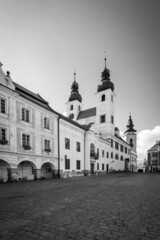 Wall Mural - Old square in Telc town in Czechia