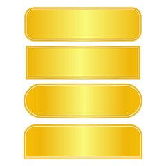 Poster - Set of golden banners badge ribbon design