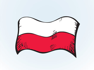 Wall Mural - Polish flag. Vector drawing icon