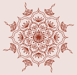 Sticker - Drawing or sketch of colorful Mandala or Rangoli outline editable illustration