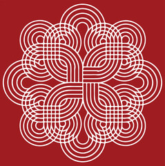 Wall Mural - white drawing or sketch of colorful mandala or rangoli outline editable illustration