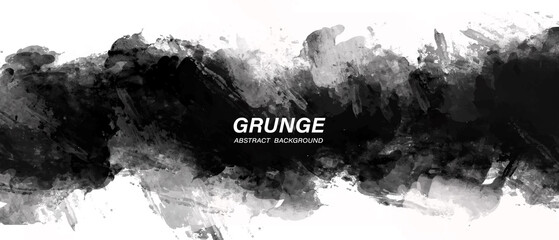 Wall Mural - Black and white abstract grunge paint texture background.	
