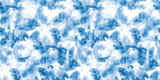 Fototapeta Sypialnia - Seamless Blue Graphic Bright Textile. Repeated Tie Dye Repeat Stripes. Seamless Blue Watercolor Colorful Tie Dye Clothe Backdrop. Repeated Blue Painted Indigo Tie Dye Dye Design.