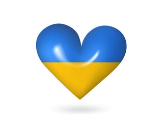 Aufkleber - Heart with Ukraine flag colour. Support Ukraine concept. vector illustration isolated on white