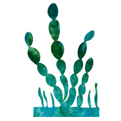 Wall Mural - seaweed watercolor silhouette isolated vector
