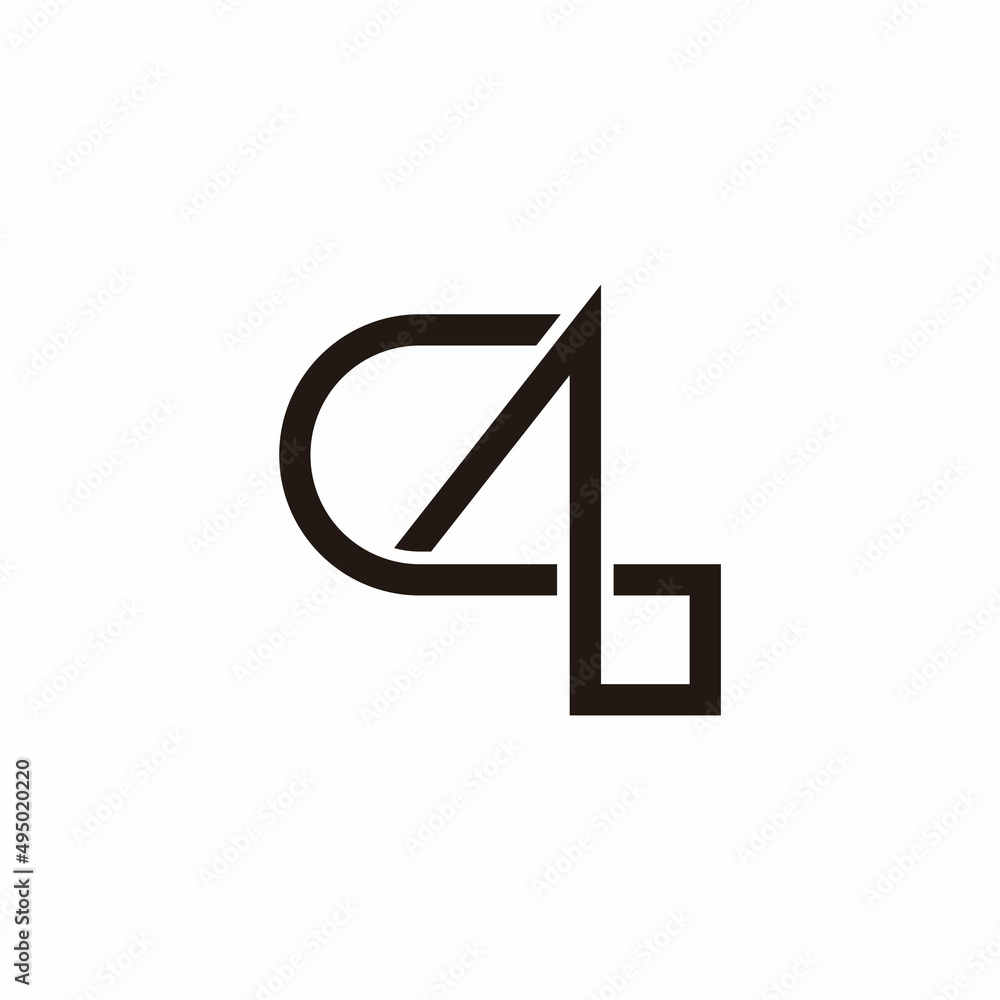 letter cb arrow geometric line simple logo vector