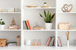 © Pixel-Shot - Shelf unit with beautiful decor in room