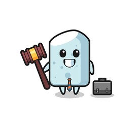 Wall Mural - Illustration of chalk mascot as a lawyer