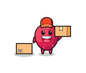 Sticker - Mascot Illustration of prickly pear as a courier