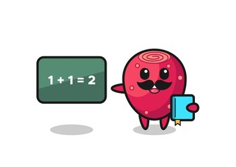 Sticker - Illustration of prickly pear character as a teacher