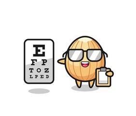 Canvas Print - Illustration of almond mascot as an ophthalmology