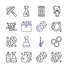 Sticker - sponge Icon Set with line icons. Modern Thin Line Style. Suitable for Web and Mobile Icon. Vector illustration EPS 10.