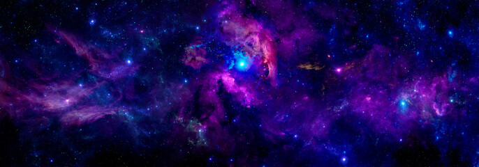 Wall Mural - stellar deep purple cosmic nebula and galaxy