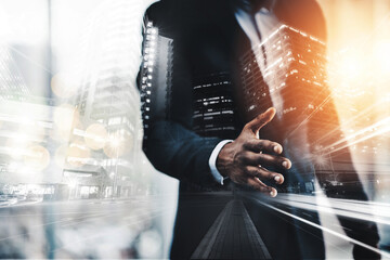Poster - Congratulations. Cropped shot of an unrecognizable young businessman offering his hand while standing in his modern office.