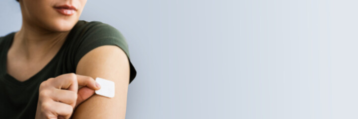 woman with contraception patch treatment