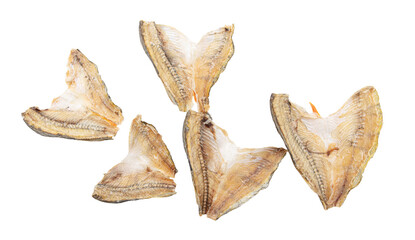 Dried fish isolated on white background.