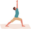 © Good Studio - Man Practicing Yoga Cartoon Illustration