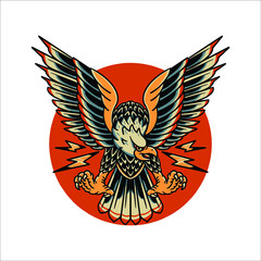 eagle tattoo vector design