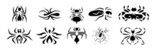 A Set Of 10 Spiders In The Form Of A Tattoo.
