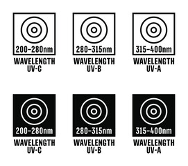 Wall Mural - UV Wavelength vector information sign