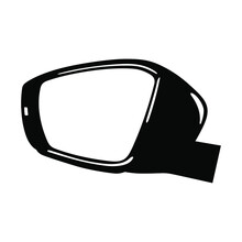 Side-view mirror (wing mirror) vector illustration