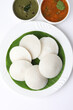 South Indian breakfast idly sambar and chutnys  Idli ,Idly , with Coconut chutney 