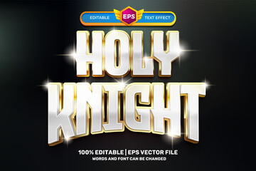 Canvas Print - holy knight cartoon adventure Bold 3D Editable text Effect Style