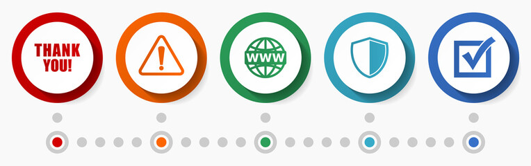 Aufkleber - Webdesign vector icon set, flat design web buttons, infographic template